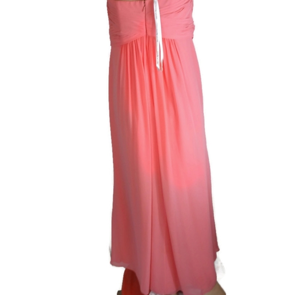 David's Bridal Coral Reef Faux Wrap Dress Size 6 - Picture 8 of 8